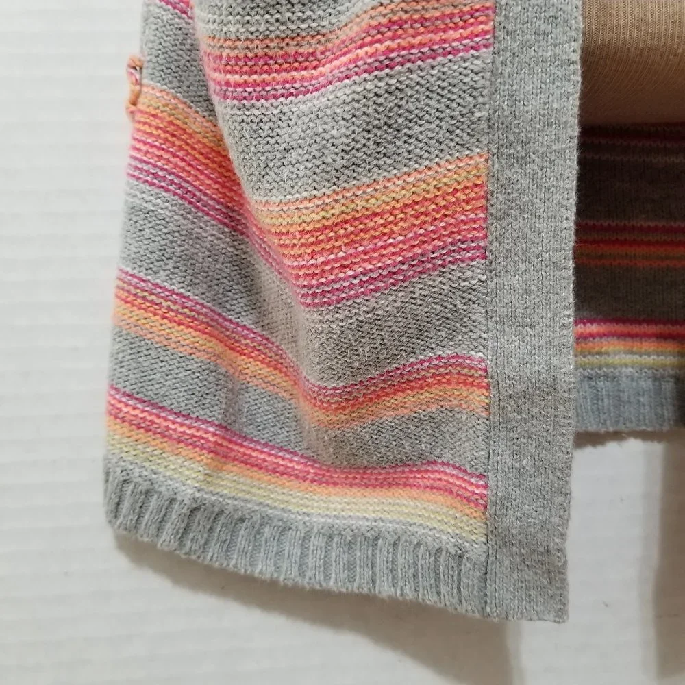 Justice cardigan 10 open front sweater striped fair isle tribal knit